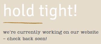 Hold tight! We're currently working on our website. Check back soon